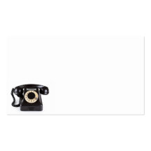 El teléfono negro viejo del vintage con rotatorio  plantilla de tarjeta de visita