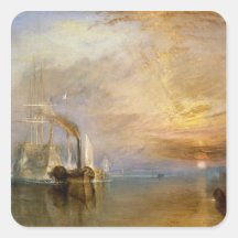 El "Temeraire que lucha" tirado Pegatina Cuadradas
