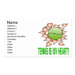El tenis es mi corazón tarjeta de visita