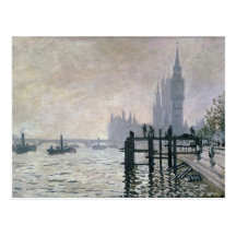 El Thames debajo de Westminster - Claude Monet Postales