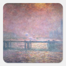 El Thames en Charing Cross, 1903 Pegatina Cuadradas Personalizadas