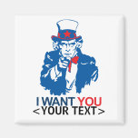 EL TÍO SAM DEL PERSONALIZAR LE QUIERE, <YOUR TEXT> IMANES DE NEVERA