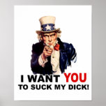 El tío Sam LE QUIERE CHUPA a MI DICK Poster