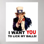 El tío Sam LE QUIERE LAME MIS BOLAS Posters