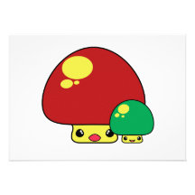 el toadstool lindo del kawaii prolifera rápidament invitacion personal 