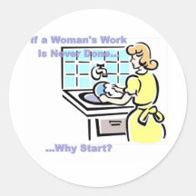 El trabajo de la mujer pegatinas redondas