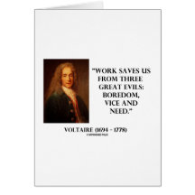 El trabajo de Voltaire nos ahorra aburrimiento de  Tarjetas