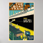 El tren de barco - poster del viaje del vintage