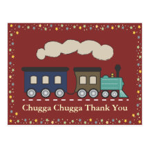 El tren le agradece postal - rojo