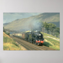 El tren por último vapor-acarreado del ferrocarril poster