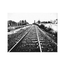 El tren sigue la lona impresiones de lienzo