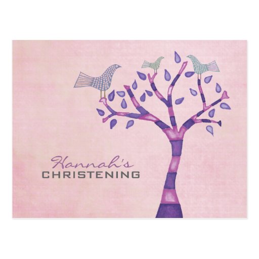 ... pájaro del bautizo del bautismo en fie tarjetas postales de Zazzle.es