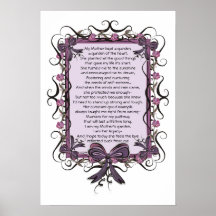 El tulipán floral enmarcó la impresión del poema d poster