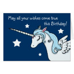 El unicornio de Pegaso desea la tarjeta de cumplea