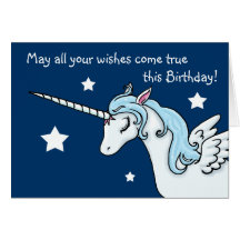 El unicornio de Pegaso desea la tarjeta de cumplea