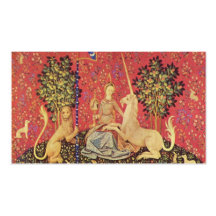 El unicornio y la imagen medieval virginal de la t tarjetas de visita