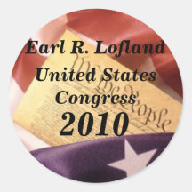 el us_constitution_flag, conde R. Lofland, unió S… Etiquetas Redondas