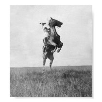El vaquero monta el caballo salvaje posters