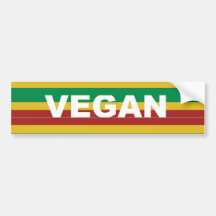 El vegano raya Rasta Etiqueta De Parachoque