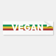 El vegano raya Rasta Pegatina De Parachoque