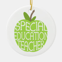 El verde Apple del profesor de la educación especi adornos