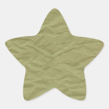 El verde de la primavera arrugó la textura de pape pegatina forma de estrella