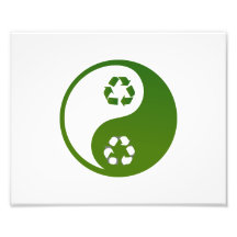 el verde de yang del yin recicla la ecología theme cojinete