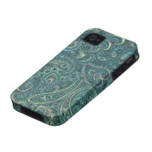 El verde entona el modelo adornado de Paisley del  Vibe iPhone 4 Fundas