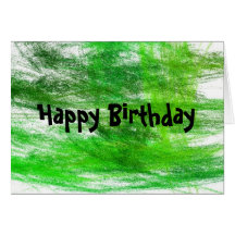 El verde garabatea feliz cumpleaños tarjeton