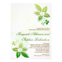 el verde hermoso deja la invitación de la cena del