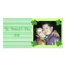 El verde raya la tarjeta de la foto de St Patrick Tarjetas Fotograficas