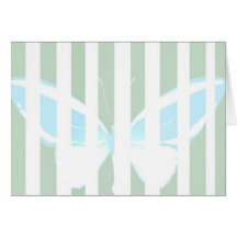 El verde raya la tarjeta de la mariposa
