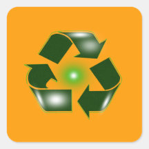 El verde recicla al pegatina cuadrado del pegatina