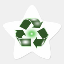 El verde recicla al pegatina de la estrella del lo