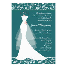 El vestido de boda blanco en ducha nupcial del tru invitación personalizada