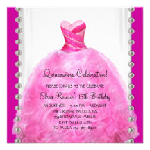 El vestido de fiesta gotea la invitación de Quince