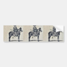 El viajar a caballo Ukiyo-e. Pegatina De Parachoque
