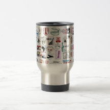 El viaje sella el modelo taza de café