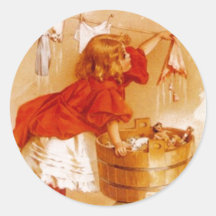 El Victorian del vintage del pegatina forma el lav