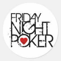 El viernes por la noche póker pegatina redonda