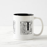 El vintage de Nouveau del arte florece la taza de 
