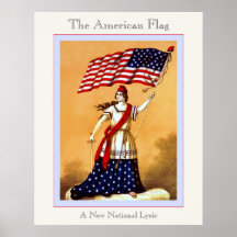 El vintage del ~ de la bandera americana poster