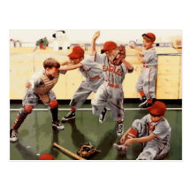 El vintage embroma béisbol postal