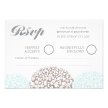 El vintage florece la aguamarina RSVP que se casa  Anuncio Personalizado