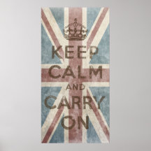 El vintage guarda calma y continúa posters