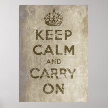 El vintage guarda calma y continúa posters