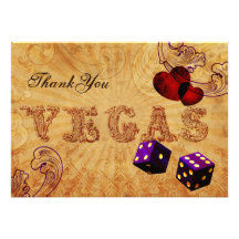 el vintage púrpura Vegas de los dados le agradece Invitacion Personal