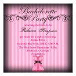 El vintage rosado y negro Bachelorette elegante in Comunicados Personalizados