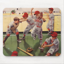 El vintage se divierte al equipo de béisbol, mucha alfombrillas de ratón