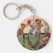 El vintage se divierte al equipo de béisbol, mucha llavero personalizado